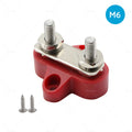 M6 Bus Bar Terminal Block for Heavy Duty Power Distribution (Dual Red)