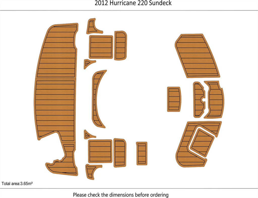 EVA Pad Swim Platform Cockpit Flooring Mat for Hurricane 220 Sundeck (2012)