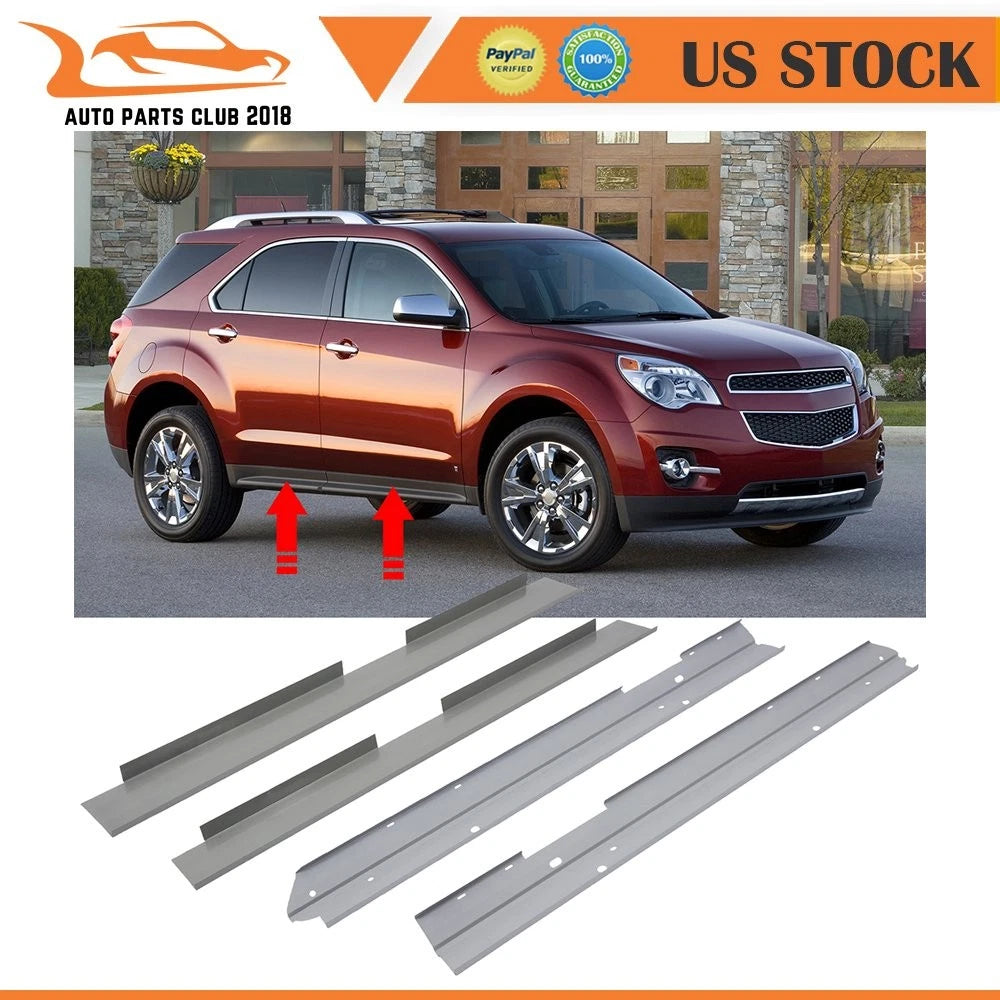 Set of 4 Inner & Outer Rocker Panels for Chevy Equinox GMC Terrain (2010–2017)
