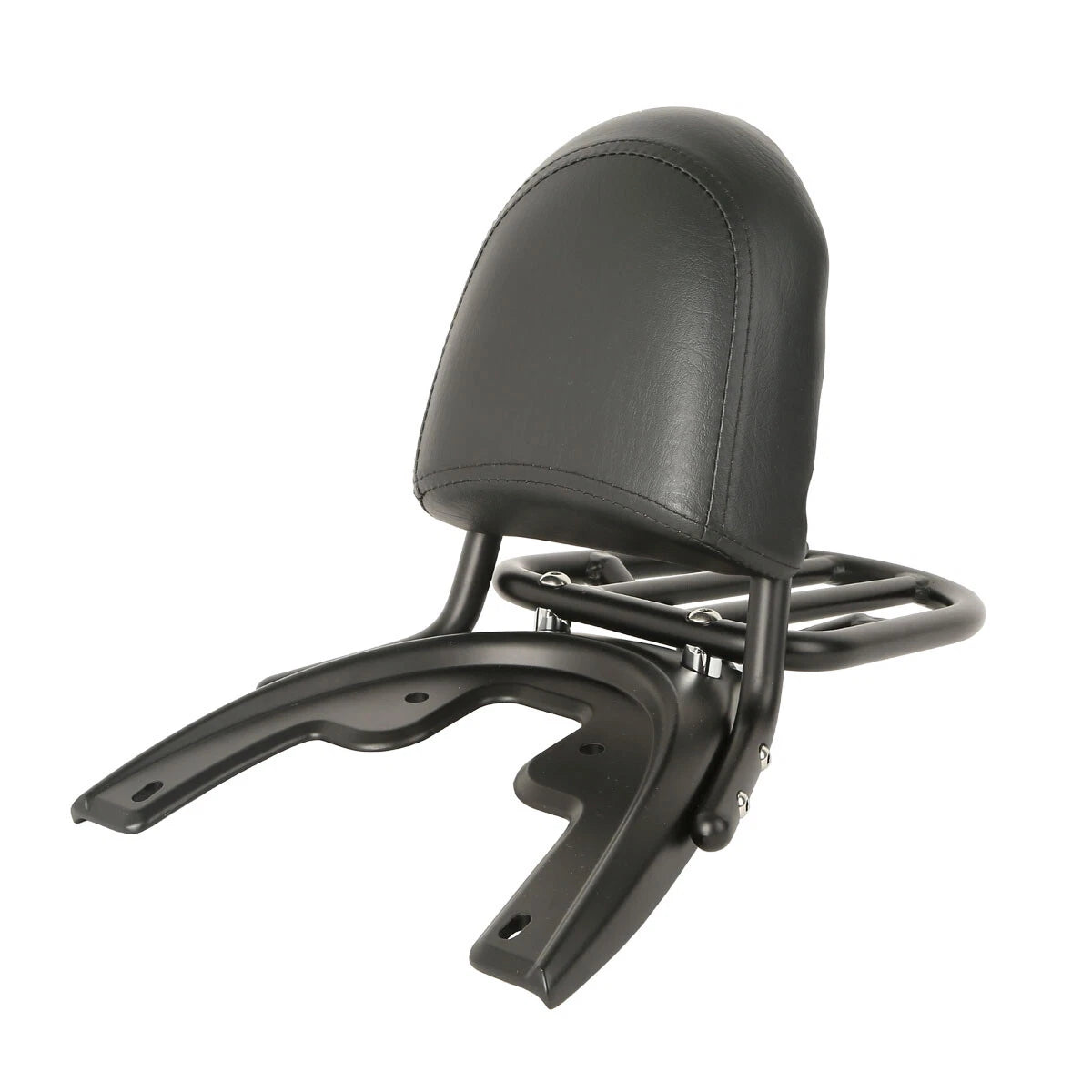 Black Backrest Sissy Bar with Rack Baseplate for Harley V-Rod VRSCA (2002–2006)