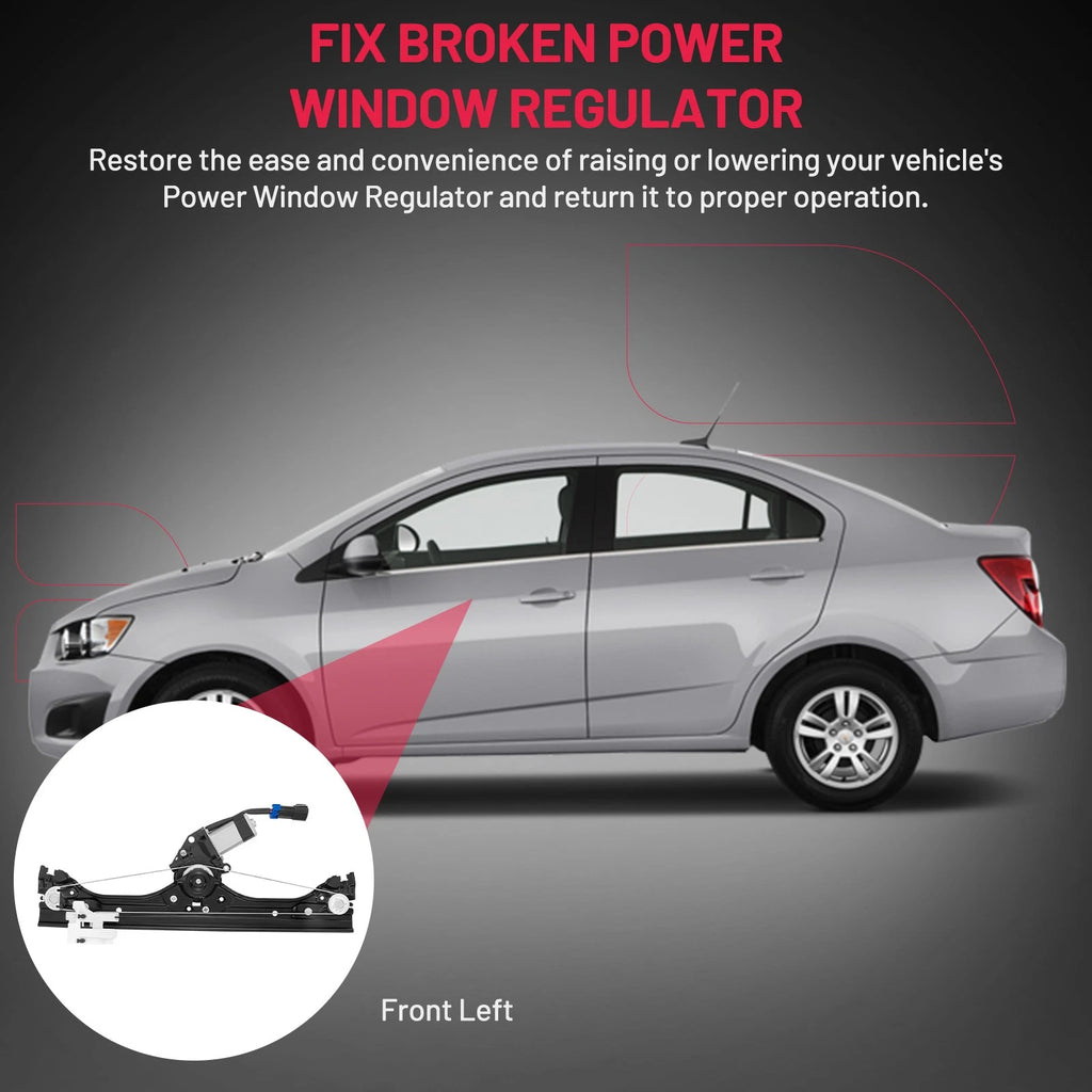 Power Window Regulator for Fiat 500 2-Door (2012–2019) - Front Left Driver