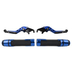 CNC Blue Extendable Brake Clutch Lever Grip Set for Honda VFR1200 (2010–2016)
