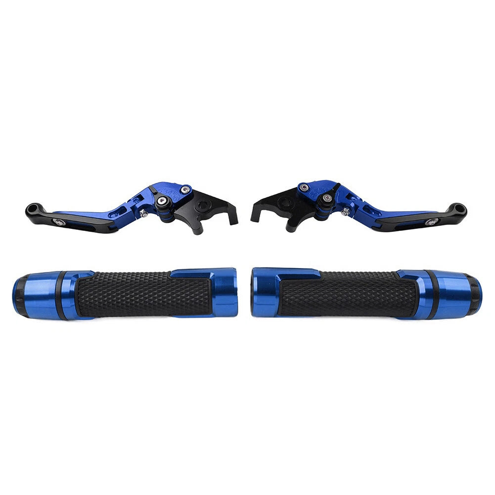 CNC Blue Extendable Brake Clutch Lever Grip Set for Honda VFR1200 (2010–2016)