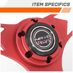 NRG RST-070-RD 330mm Red Racing Steering Wheel for Universal Fit (1" Dish)