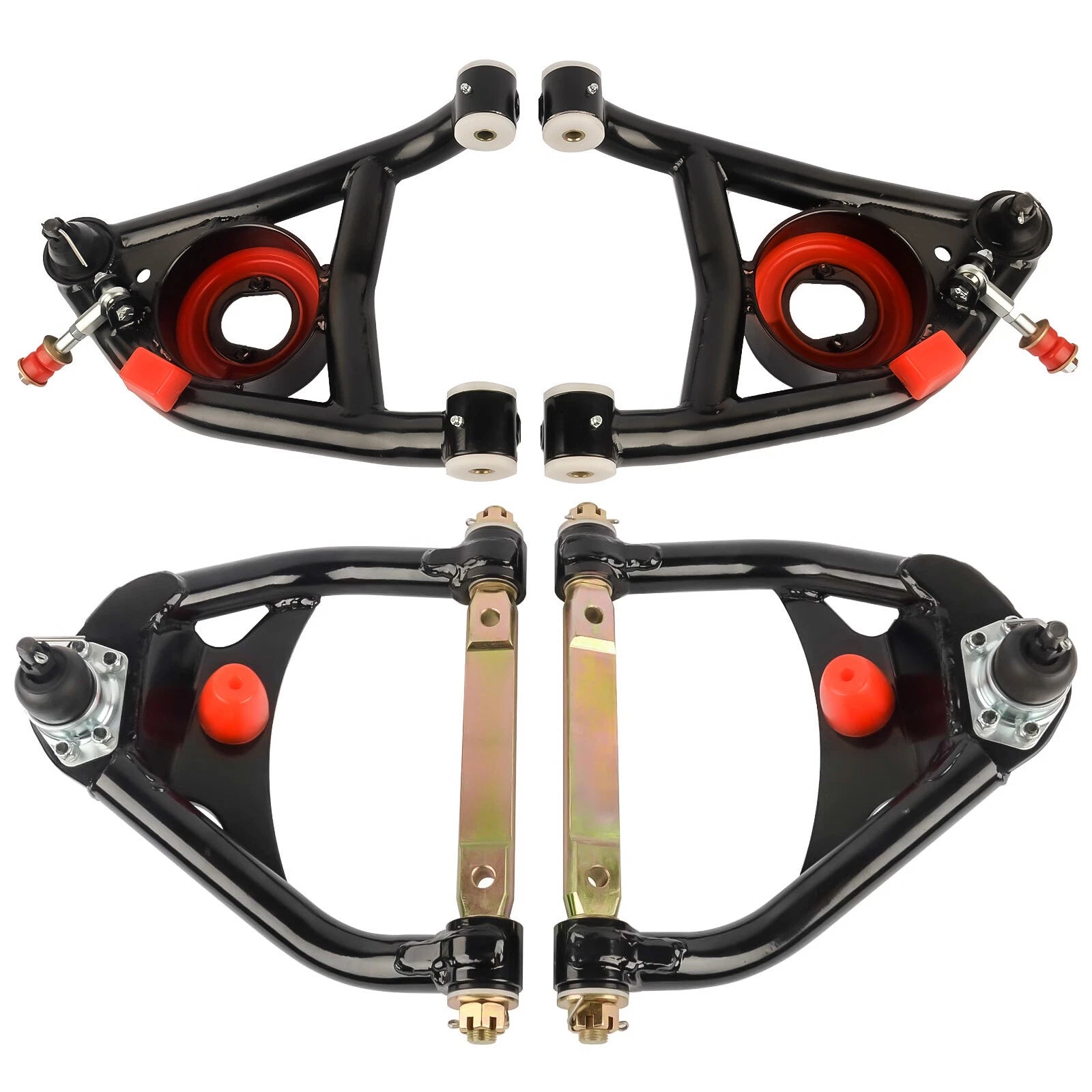 Set of 4 Upper & Lower Control Arms for Chevy Malibu Buick Skylark Pontiac GTO (1964–1972)