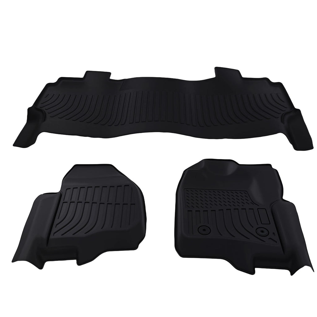 Set of 4 Black Waterproof Floor Mats Liner for Ford F-250/F-350/F-450 (2012–2016)