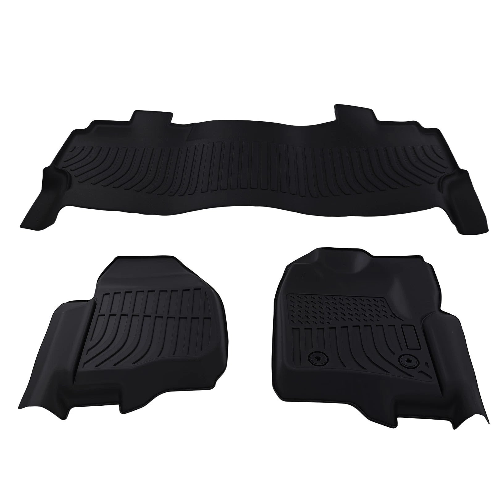 Set of 4 Black Waterproof Floor Mats Liner for Ford F-250/F-350/F-450 (2012–2016)