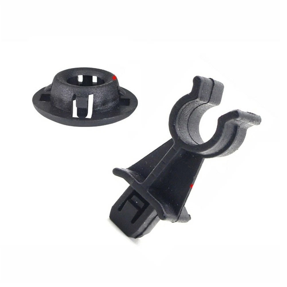 2X Black Plastic Hood Prop-Rod Support Clamp Grommet Clips for Nissan