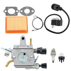 Carburetor Ignition Coil Spark Plug Kit for Stihl FS120 FS200 FS250 (N/A)