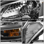 Headlight Lamp Pair for Kia Soul (2010–2011) Black Housing Clear Corner