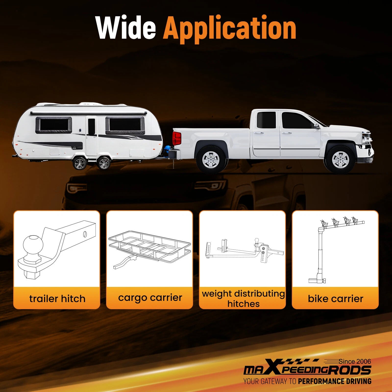 2" Rear Trailer Hitch Kit for M998 M151A1 (Bolt-On)