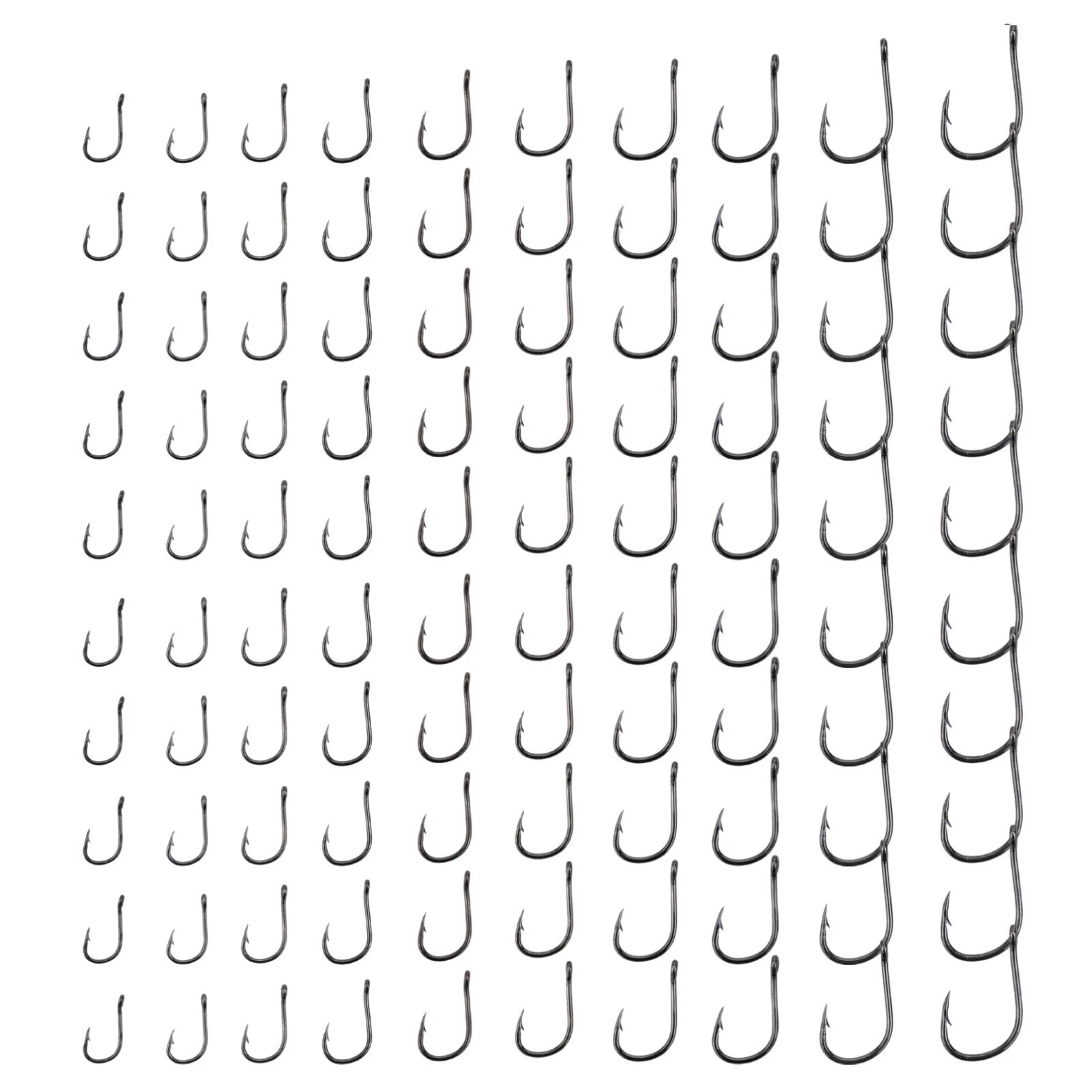 500100pcs High Carbon Steel Fishhook Set for Fishing