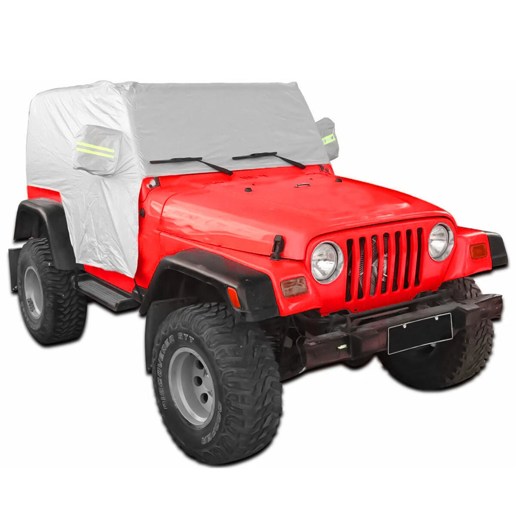 Car Cover for Jeep Wrangler TJ 2 Door (1997–2006) Waterproof Reflective Strips