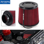 3" 76mm High Flow Inlet Cold Air Intake Cone Replacement Dry Air Filter