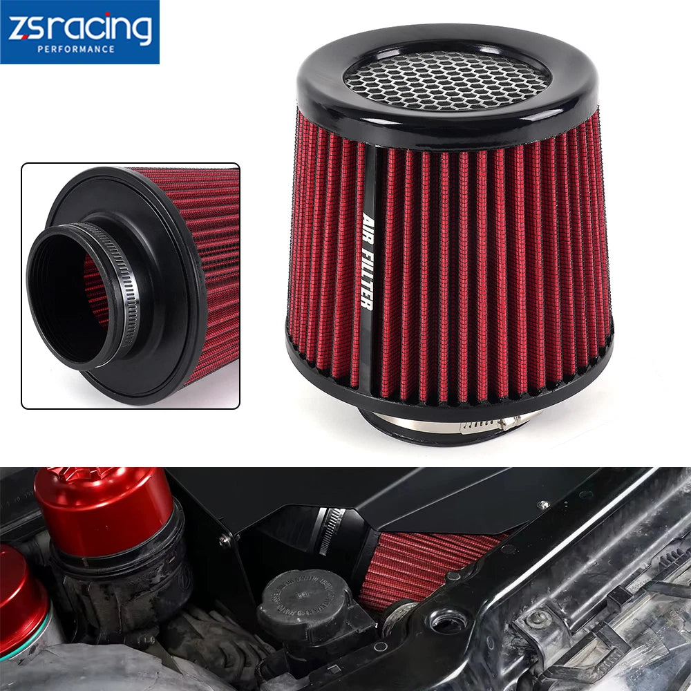 3" 76mm High Flow Inlet Cold Air Intake Cone Replacement Dry Air Filter