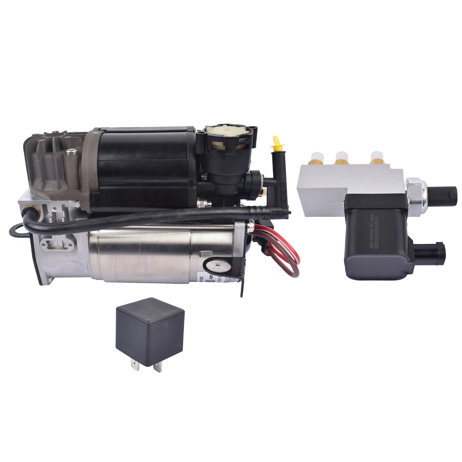 Air Suspension Compressor and Valve Control Block Set for Mercedes W211 (2003-2009)
