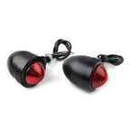 2X Black 12V Turn Signals for Motorcycle (Universal)