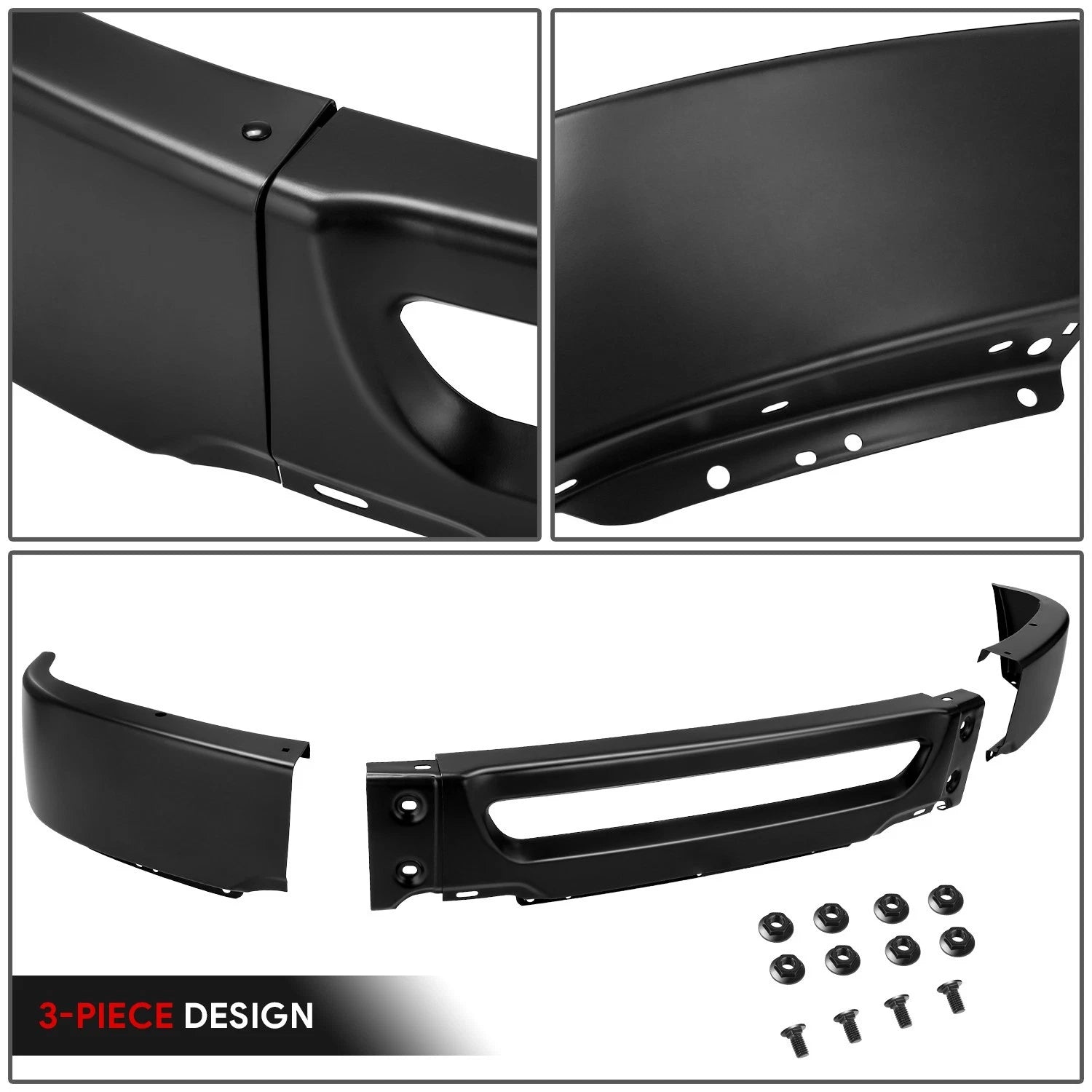 Front Bumper Face Bar for Ford F-150 (2006–2008) Primered Black w/o Fog Light Holes