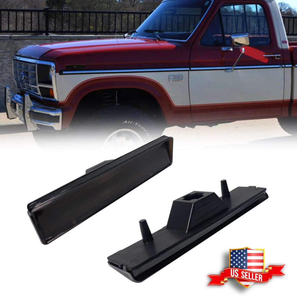 2X Smoke Lens Front Side Marker Light Housings for Ford F150 F250 F350