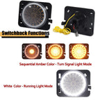 2X Clear Switchback LED Side Marker Lights for Jeep Wrangler JK (2007–2018)