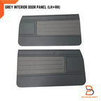 Grey Interior Door Panel Pair + Clips for Toyota Hilux UTE (1983-1988)
