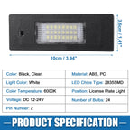 1 Pair White LED License Plate Light Assembly 63267193294 2835SMD for BMW 