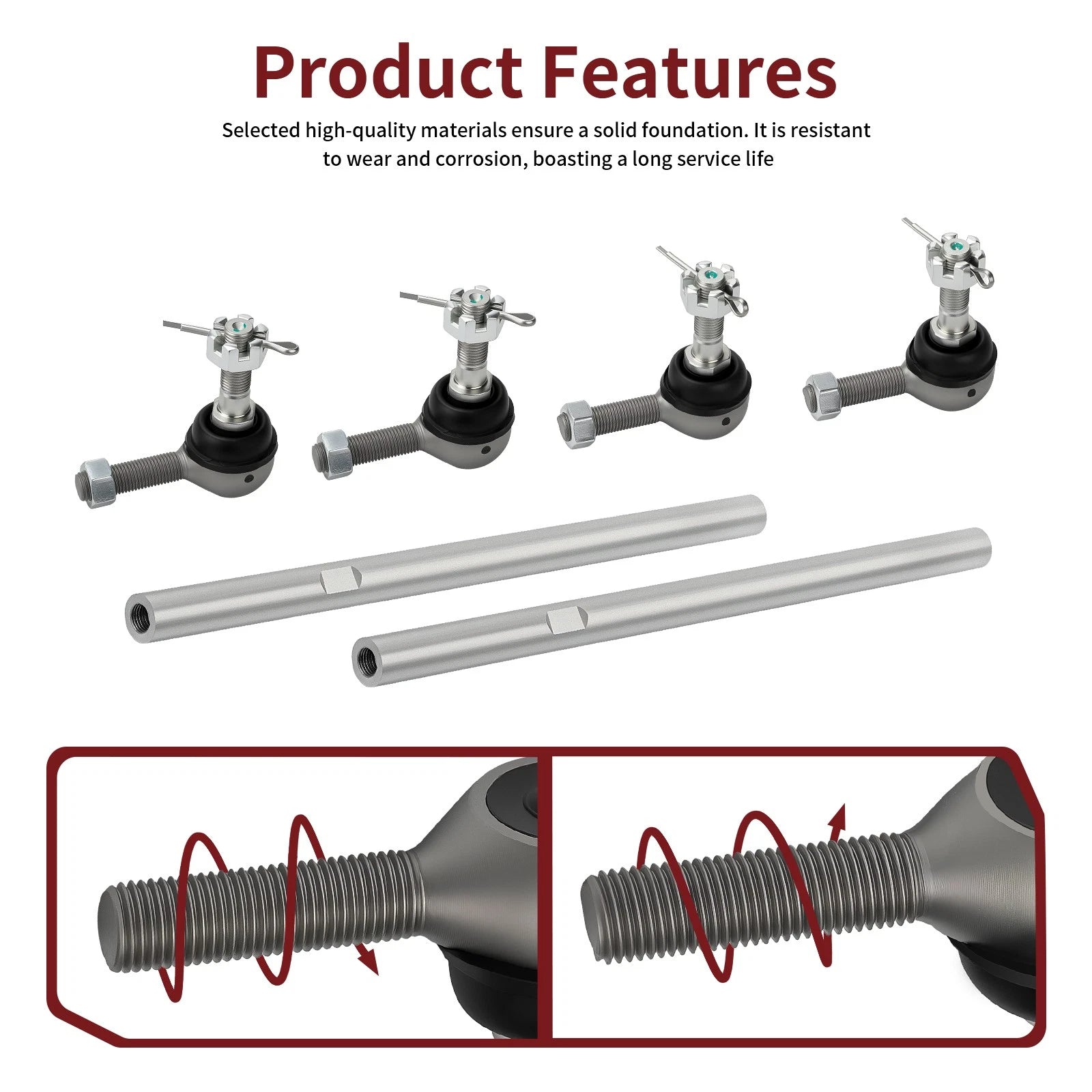 2 Steering Tie Rods for Polaris Predator 500 (2003–2006)