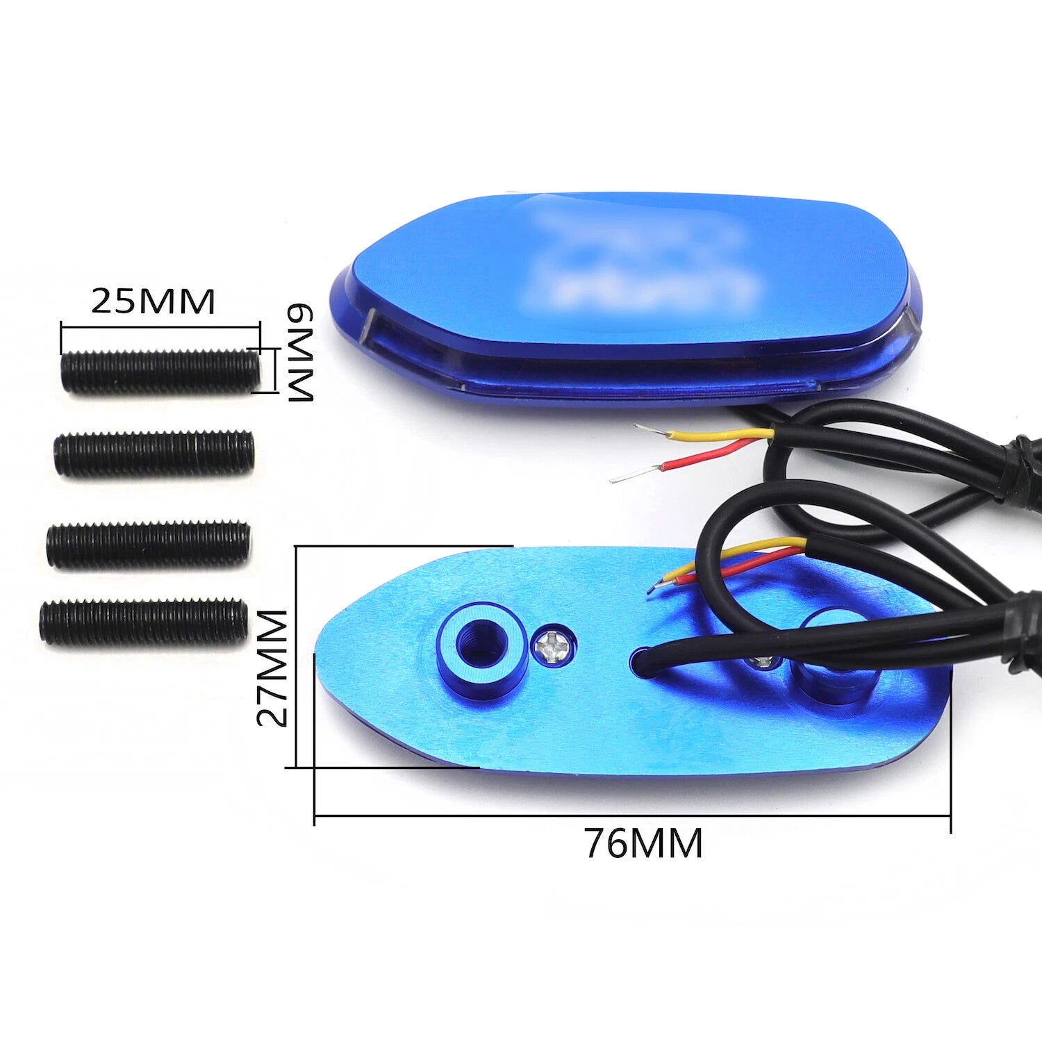 LED Blue Mirror Block Off Base for Suzuki GSXR 600 750 (2006–2012)