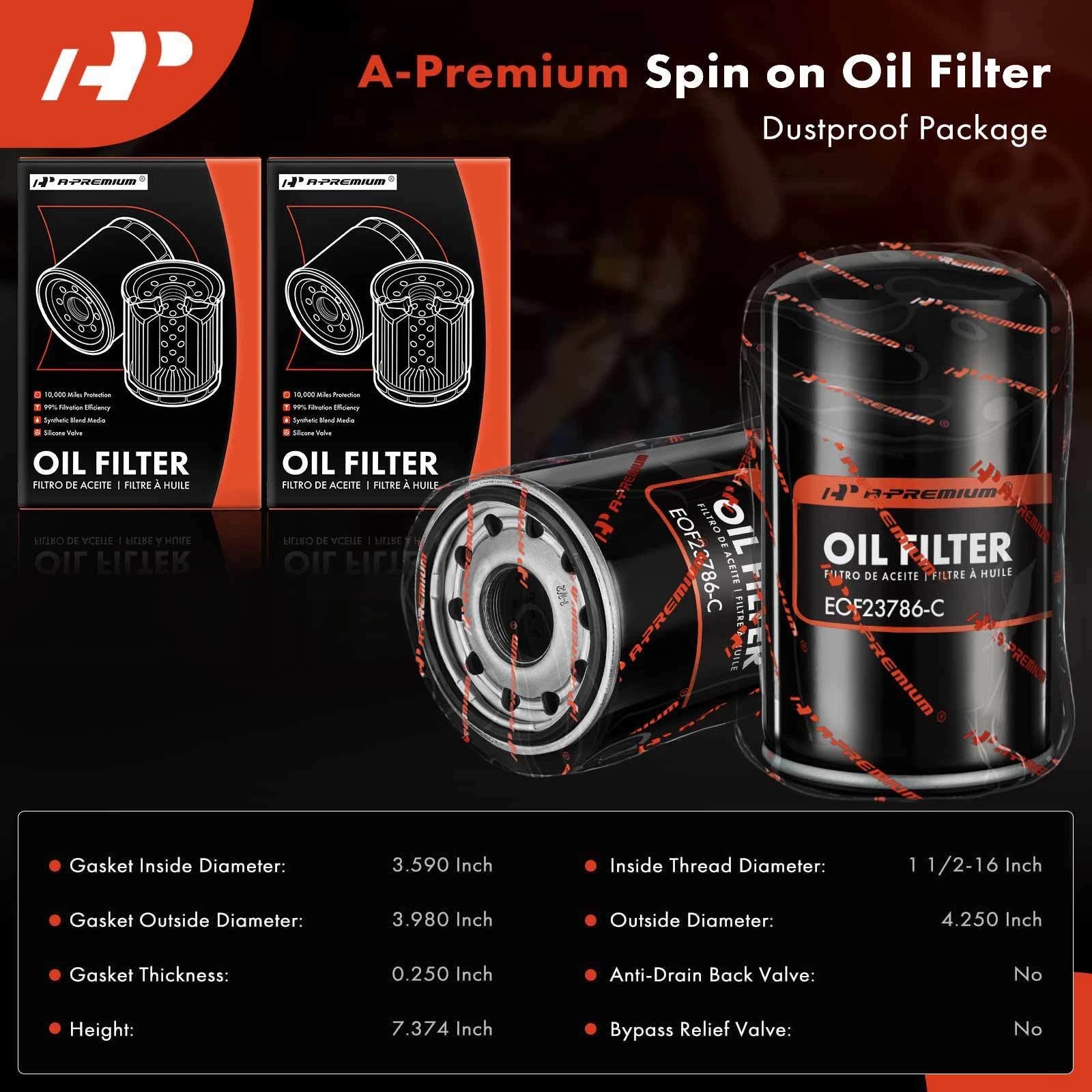 2X Engine Oil Filter for Ford F-250, F-350 (1994–1997)