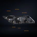 LED DRL Headlights for Silverado 1500 2500 3500 (2003–2006) Black/Amber