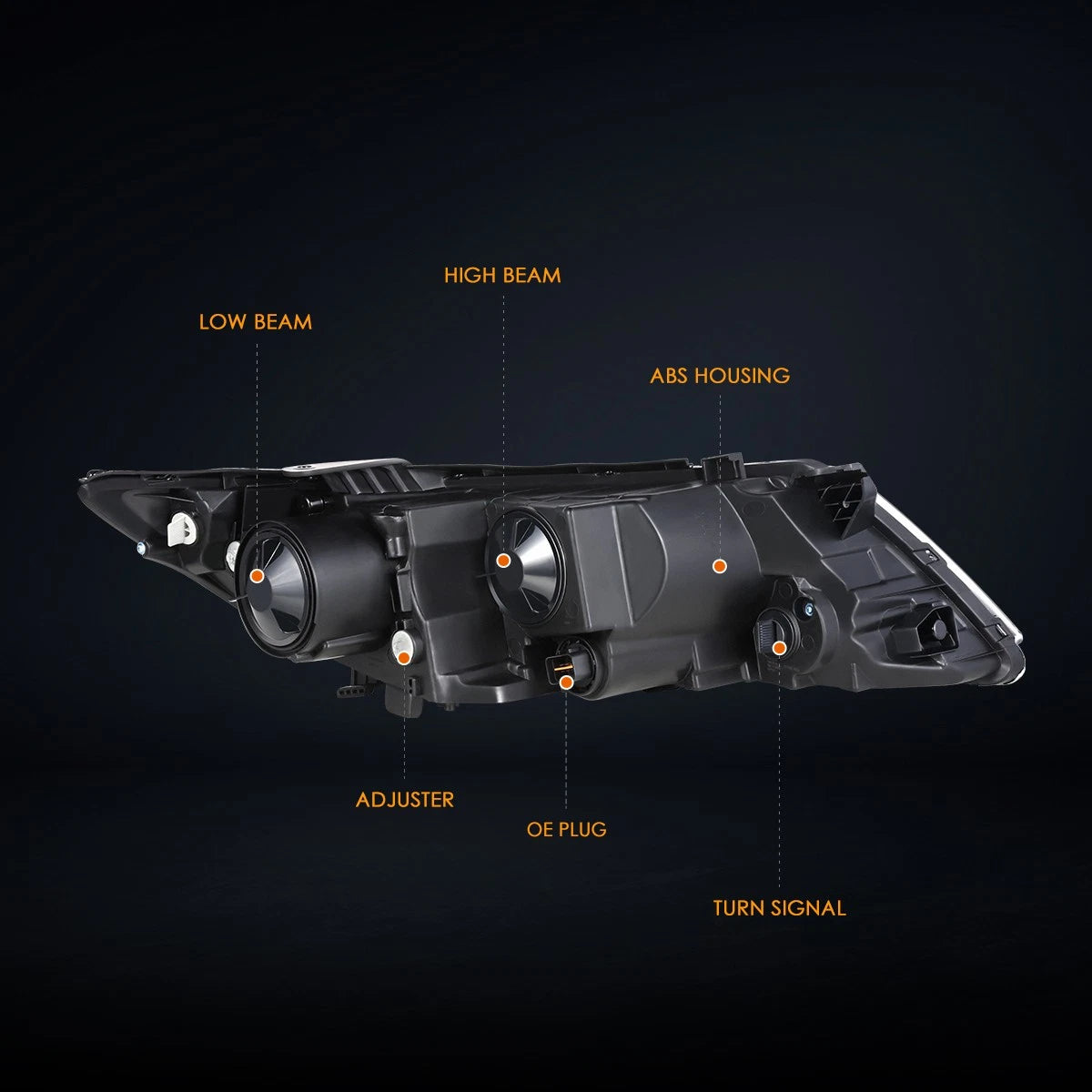 LED DRL Headlights for Silverado 1500 2500 3500 (2003–2006) Black/Amber