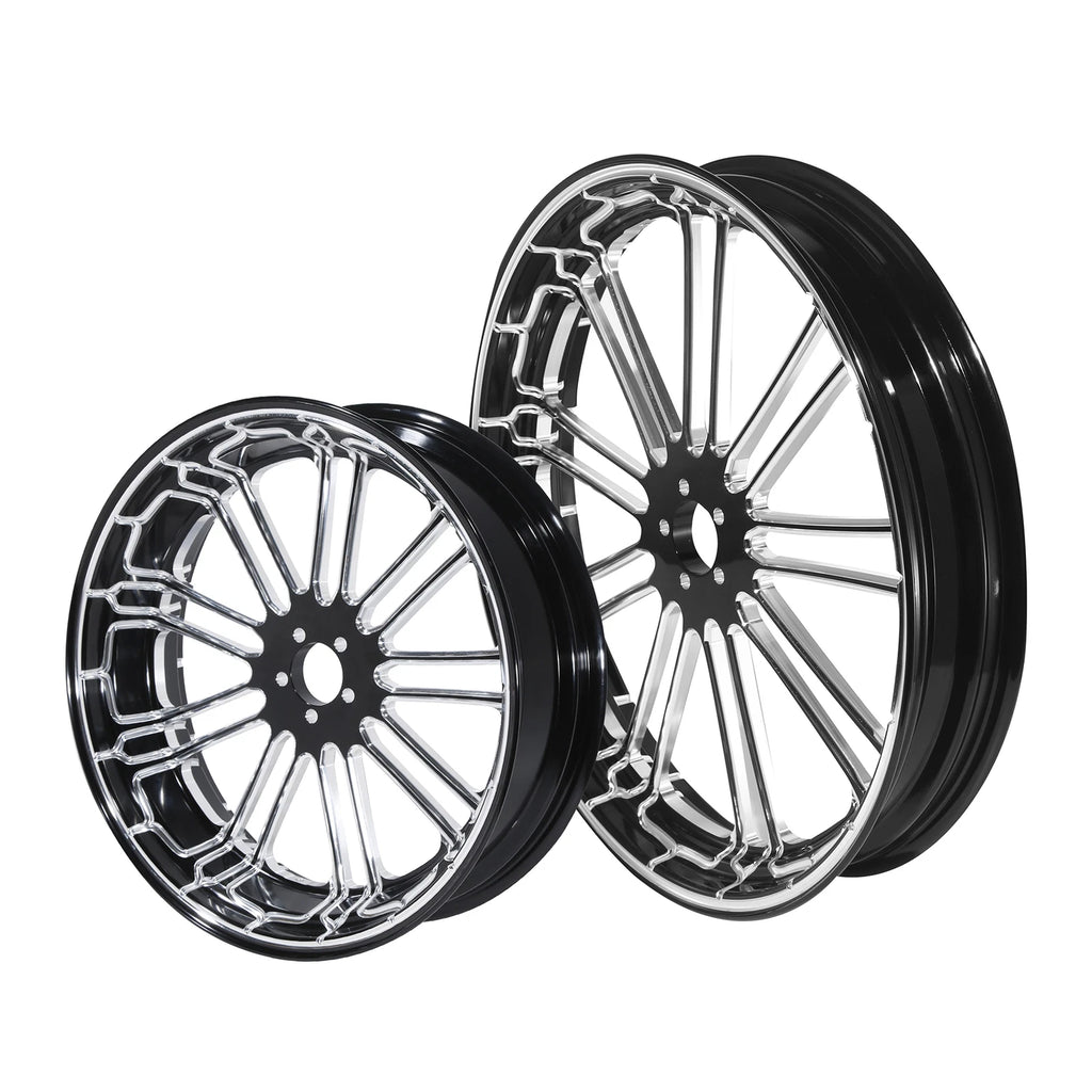 21'' Front & 18'' Rear Wheel Rim Dual Hub & Pulley for Harley Touring (2009–2023)