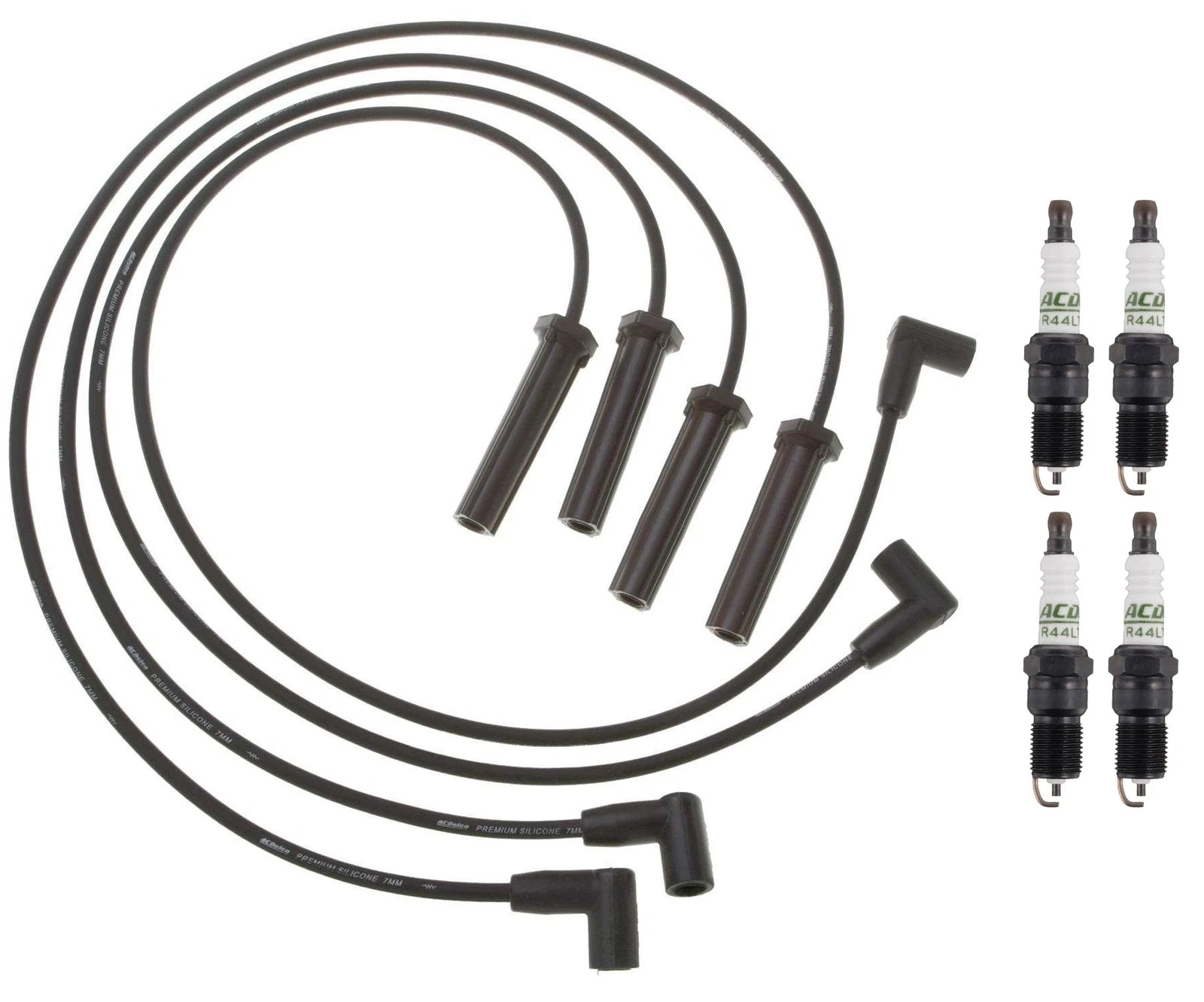 Ignition Wire Set & 4 ACDelco .060" Spark Plugs for LLV S10
