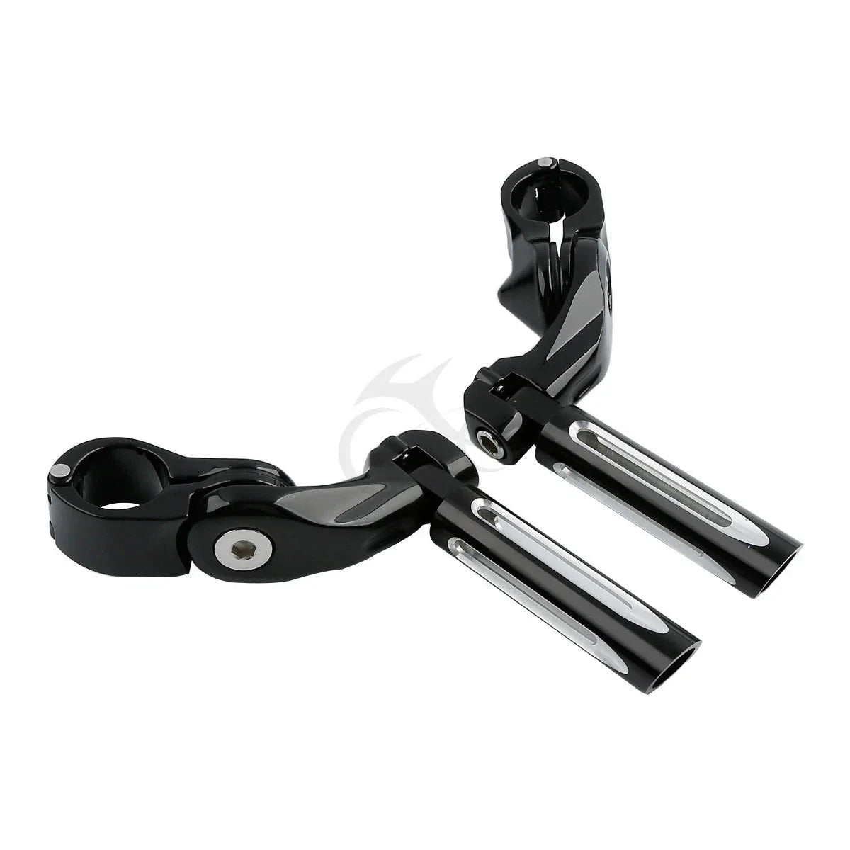 1 1/4" Black Short Angled Footpegs for Harley Road King, Glide