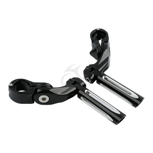 1 1/4" Black Short Angled Footpegs for Harley Road King, Glide