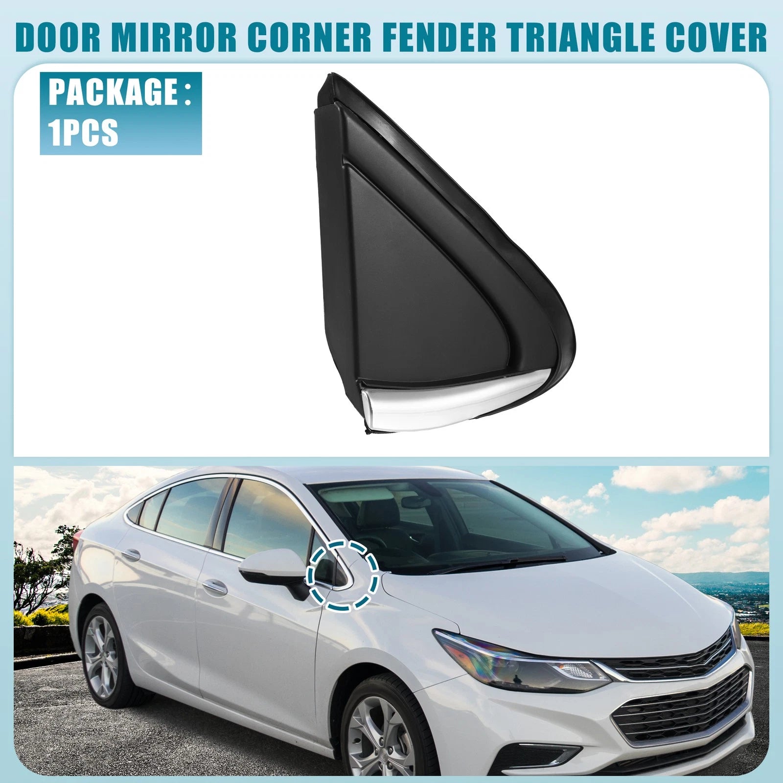 Right Car Mirror Corner Fender Triangle Cover No. 84106816 for Chevrolet Cruze (2011–2016)