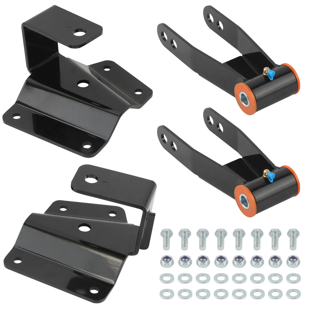 4 in Rear Drop Shackles Hangers Kit for Chevy Silverado Sierra (1999–2006)