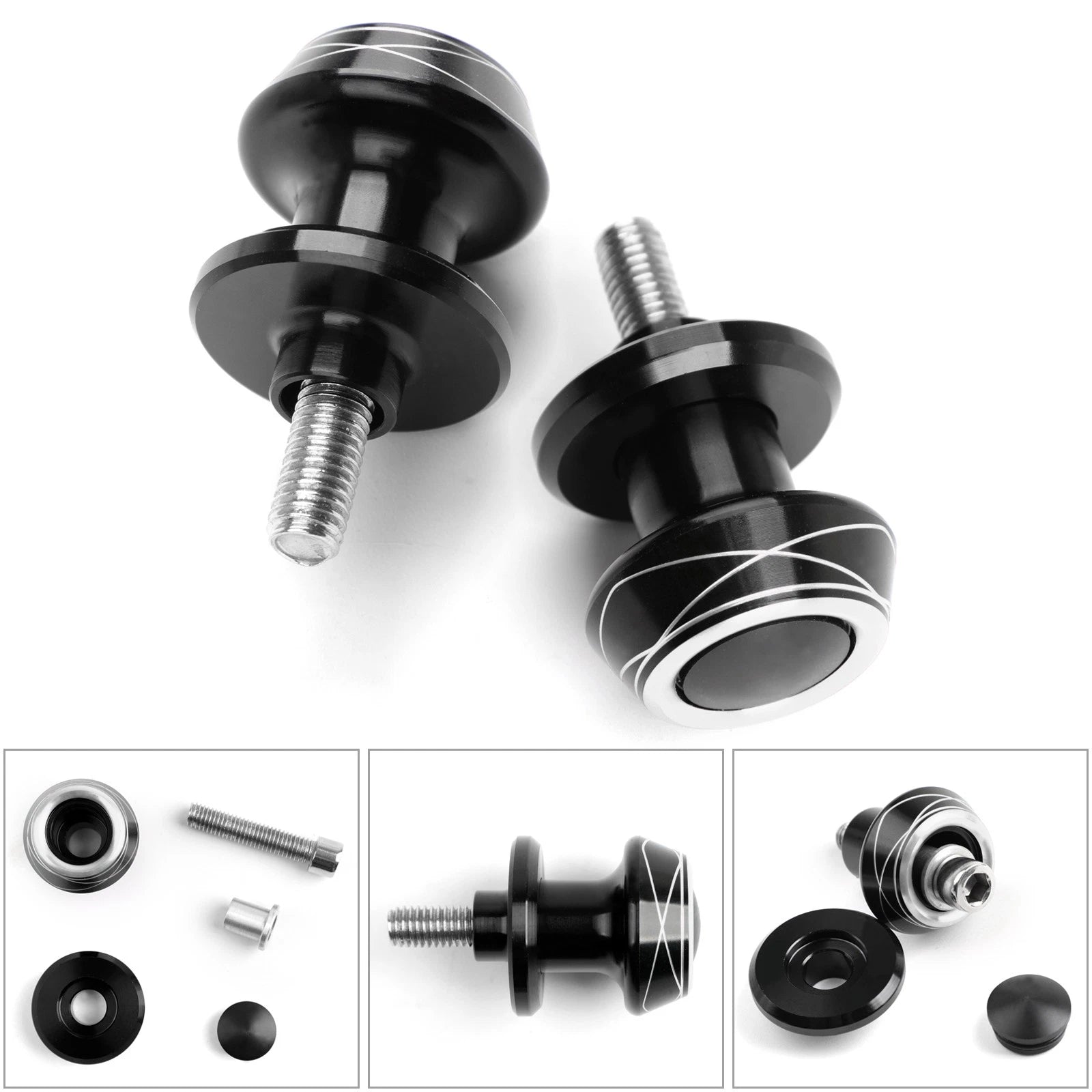 Pair 8mm CNC Swingarm Spools for Suzuki Honda (Fits )