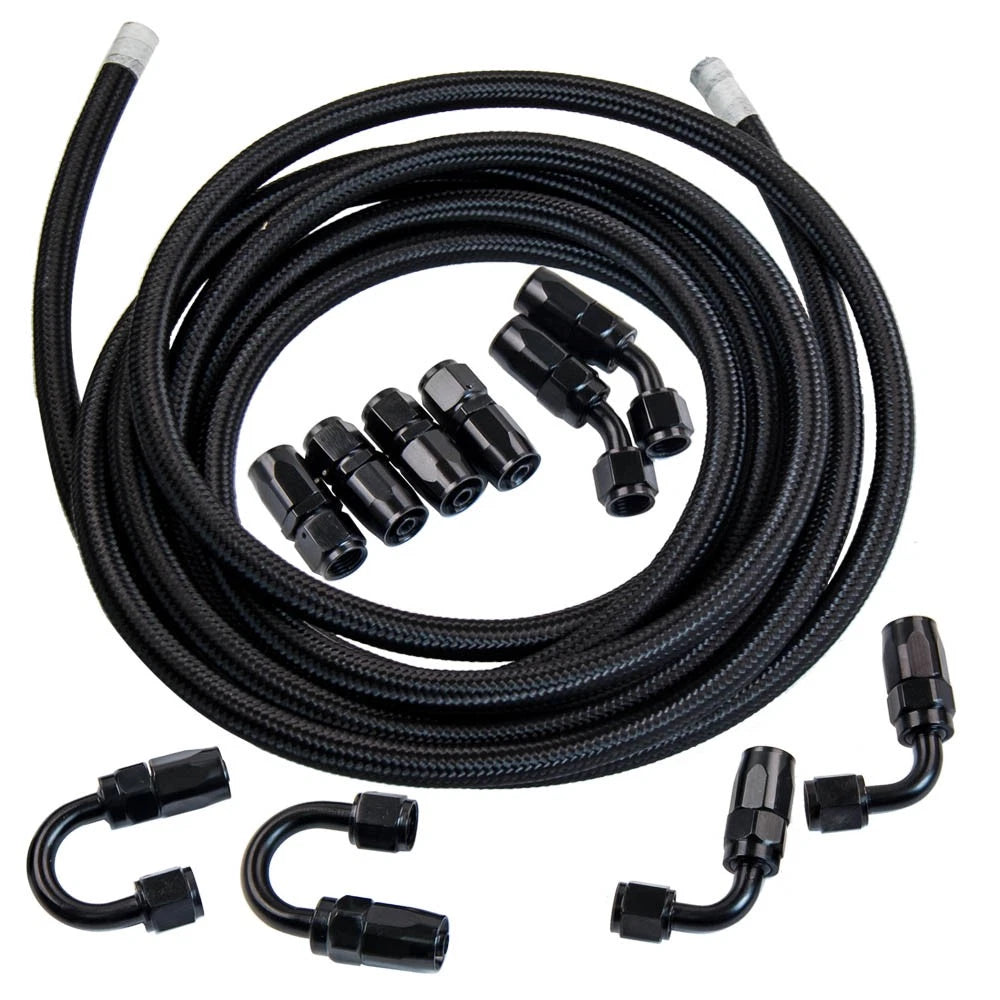 6AN 16FT Fuel Hose Line Kit for Universal Applications (Nylon, Stainless Steel)