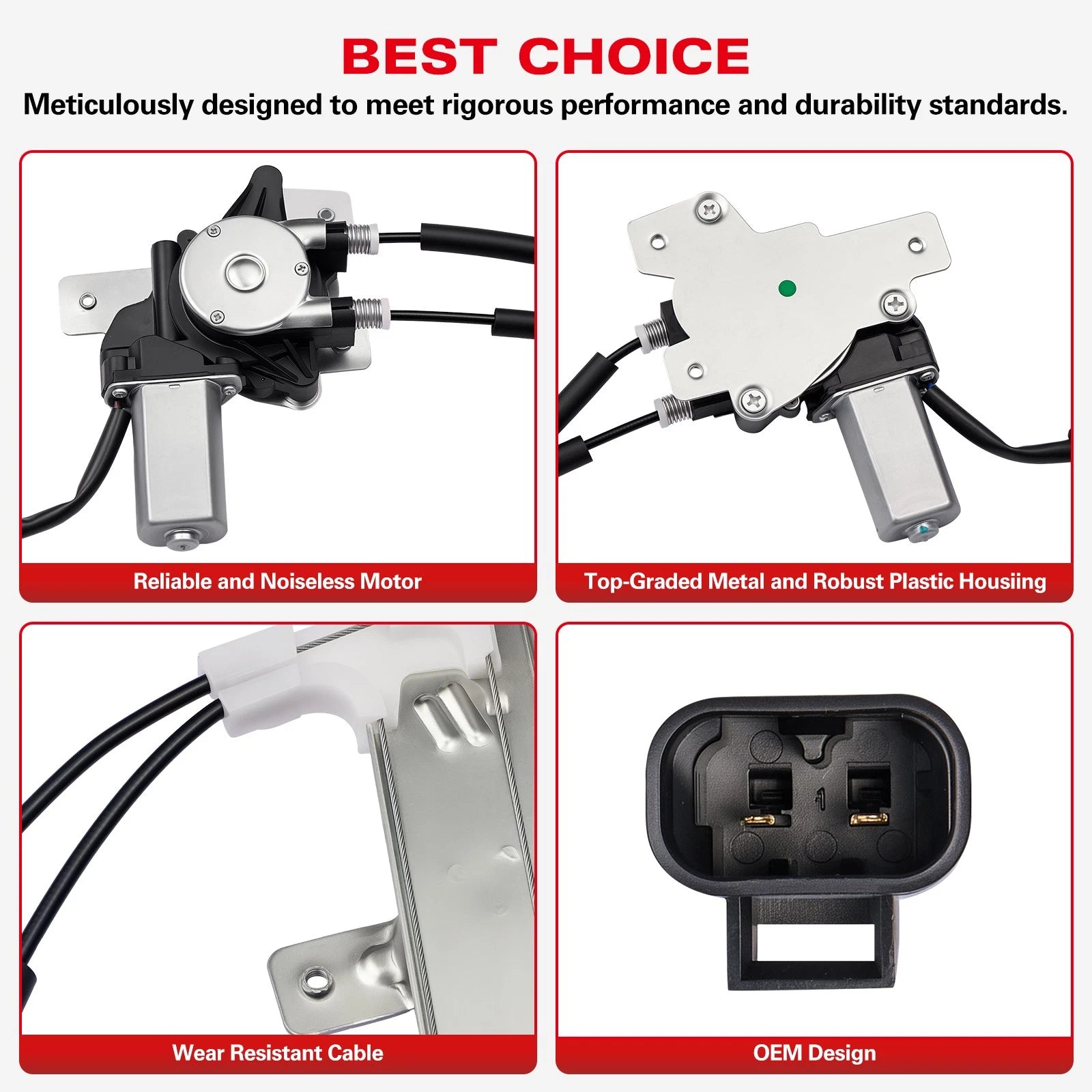 Rear LH Window Regulator w/ Motor for Pontiac Grand Prix (1997–2003) 741-838