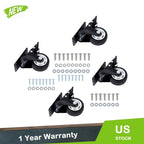 Set of 4 Heavy Duty 3 Inch Swivel Caster Wheels with Brakes