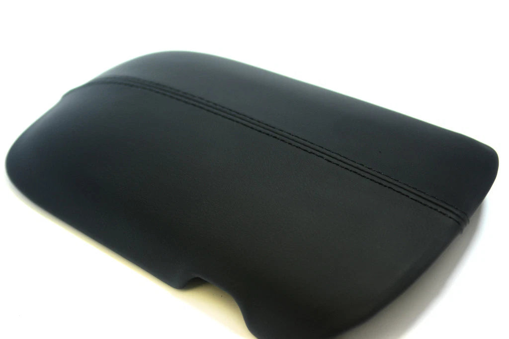 Center Console Armrest Cover for Ford Mustang (2015–2019) Black Vinyl Leather