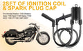 2Pcs Ignition Coils & Spark Plug Caps for Honda Shadow 1100 VT1100 (1987–1998)