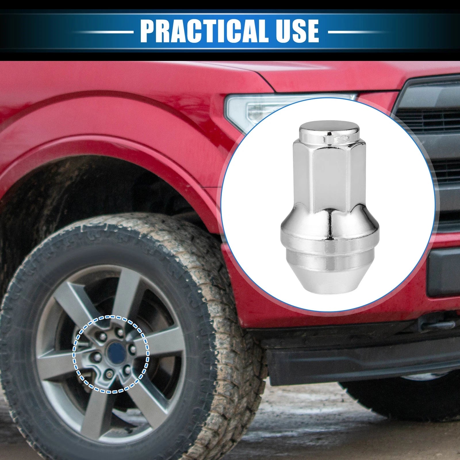 12 Pcs Wheel Lug Nuts M14x2.0 for Ford Expedition F-150 