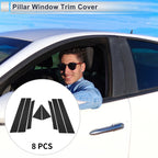 8 Pcs Door Pillar Window Trim for Mazda CX-7 (2013–2014) Black
