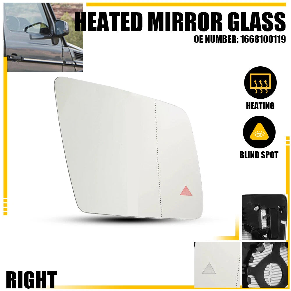 Passenger Side Mirror Glass with Heat and Blind Spot for Mercedes W166 (2012–2019)
