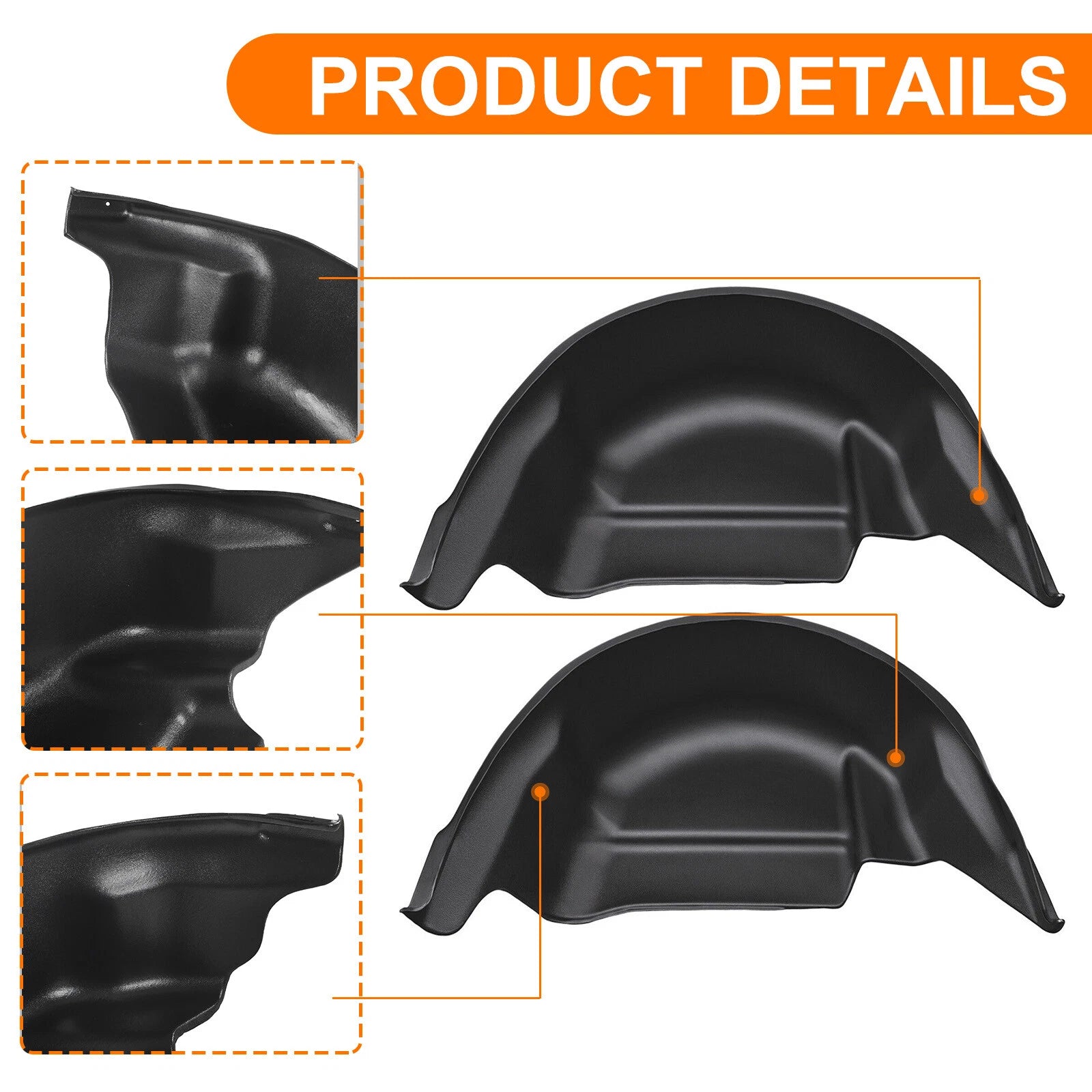 Set of 2 Wheel Well Guards Liners Inner Fender Mud Flaps for Ford F-150 (2015–2020)