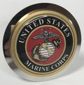 Tow Hitch Cover with USMC Marines Round Emblem Stainless Steel for 2" Trailer