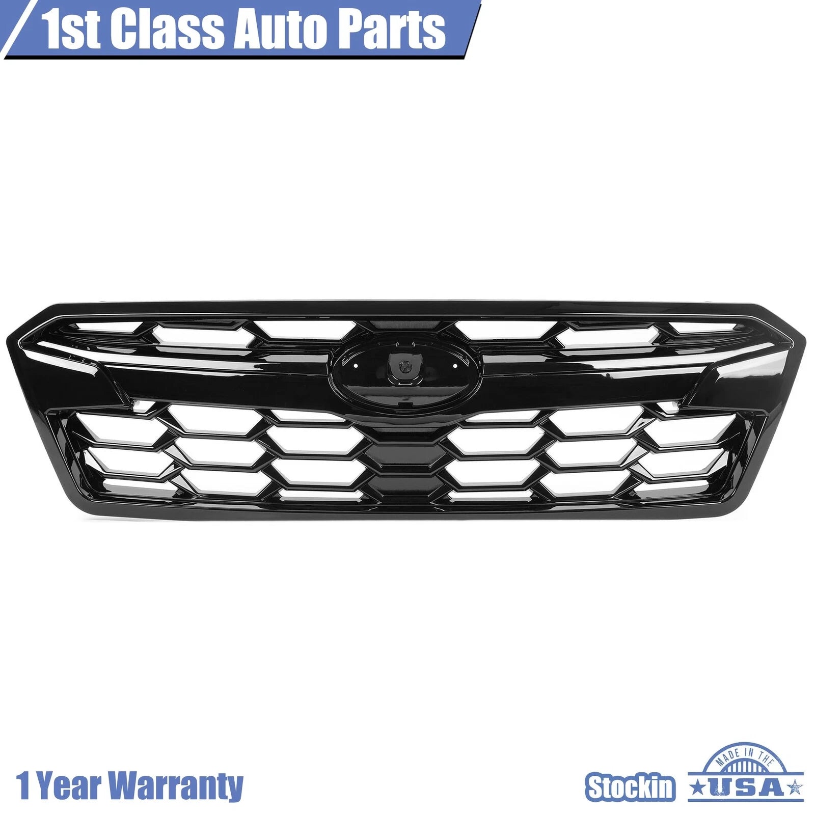 Front Bumper Upper Grille Assembly Glossy Black for Subaru Crosstrek (2018–2020)