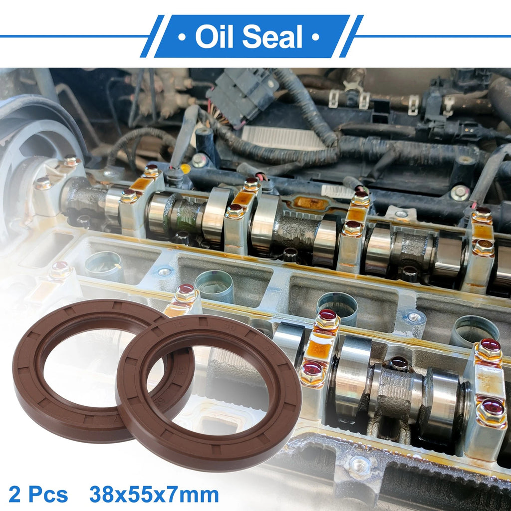 2X Oil Seal Rotary Shaft Seal FKM Rubber 38x55x7mm for [Make Model] 
